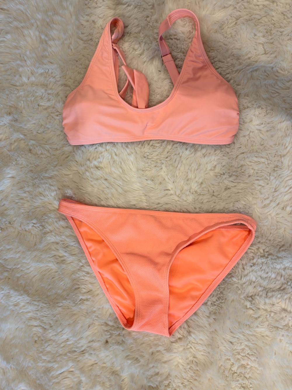 Girl's Peach Pink Two-Piece Swim Set